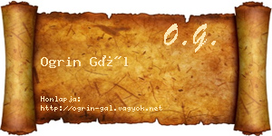 Ogrin Gál névjegykártya